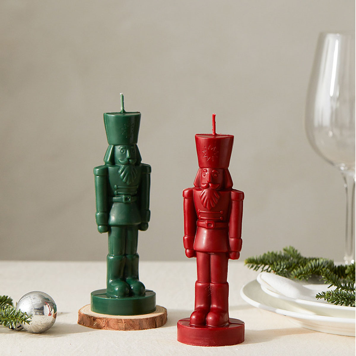 Nutcracker Figurine - แม่พิมพ์เทียนพลาสติกทหารนัทแครกเกอร์ขนาดใหญ่ แม่พิมพ์ทำเทียนสบู่หอมรูปนัทแครกเกอร์ ของตกแต่งบ้าน