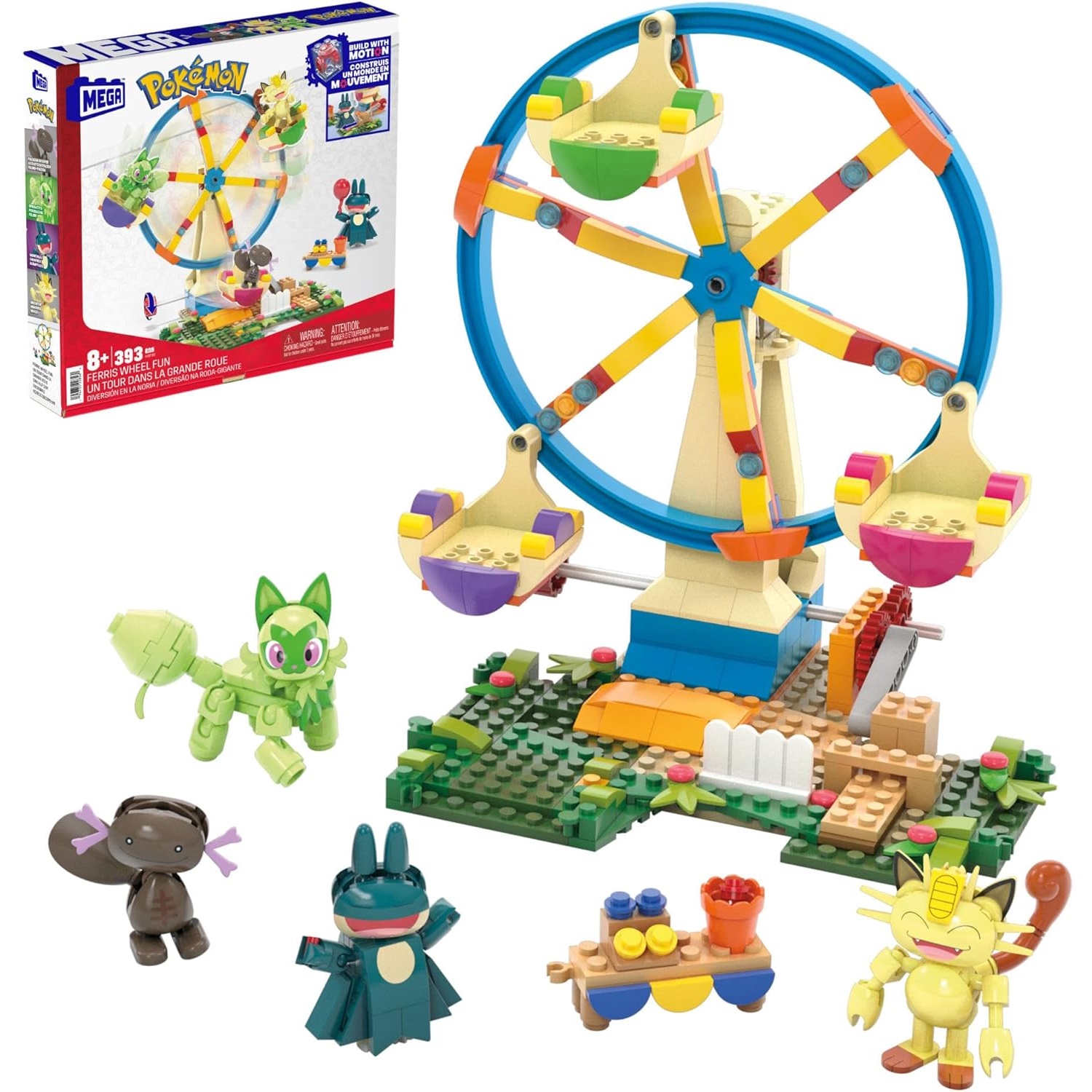 Lego Set Technic - ชุดตัวต่อเมกะโปเกมอน สนุกสุดมันส์บนชิงช้าสวรรค์ พร้อมฟิกเกอร์แอคชั่น 4 ตัว 393
