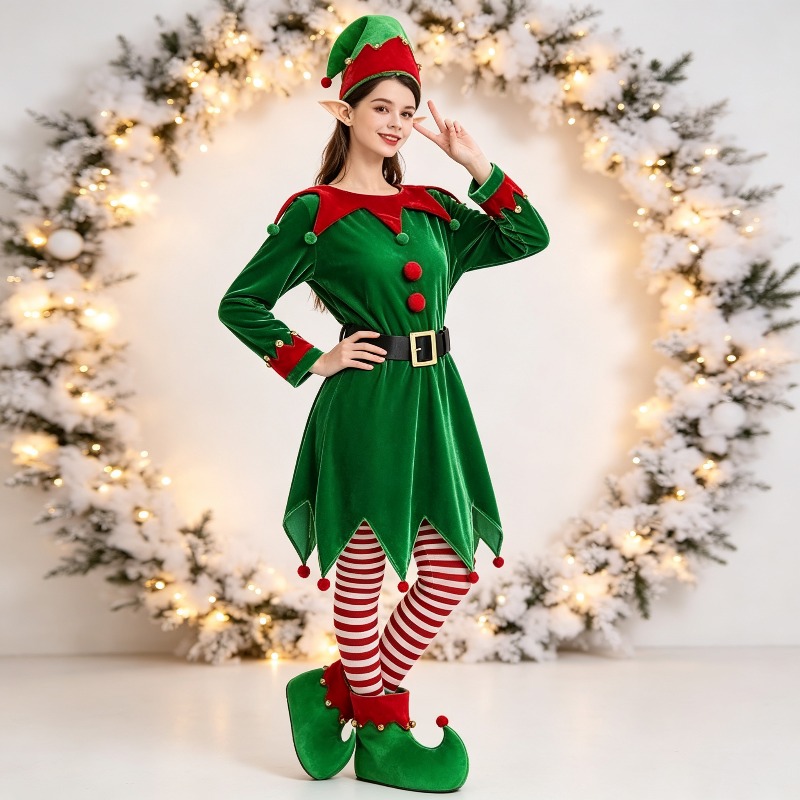 ชุดคอสเพลย์เอลฟ์สีเขียวสำหรับค - Elf Costume Christmas บทวิจารณ์และราคา