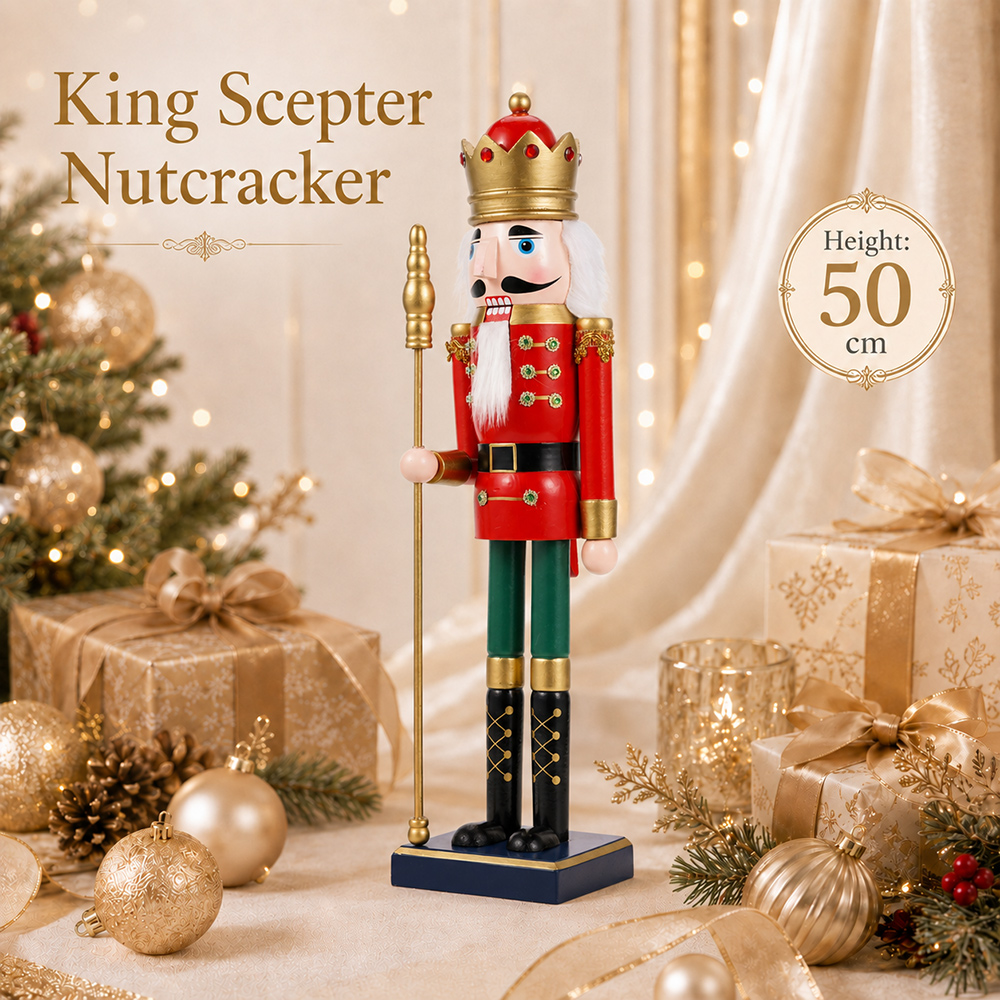 ไม้คทาทหารไม้ขนาด 50 ซม. ตุ๊กต - Nutcracker Figurine บทวิจารณ์และราคา