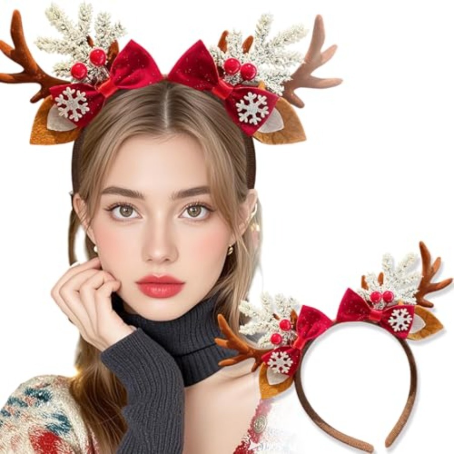 ที่คาดผมคริสต์มาสสุดน่ารักสำหร - Reindeer Antlers Headband บทวิจารณ์และราคา