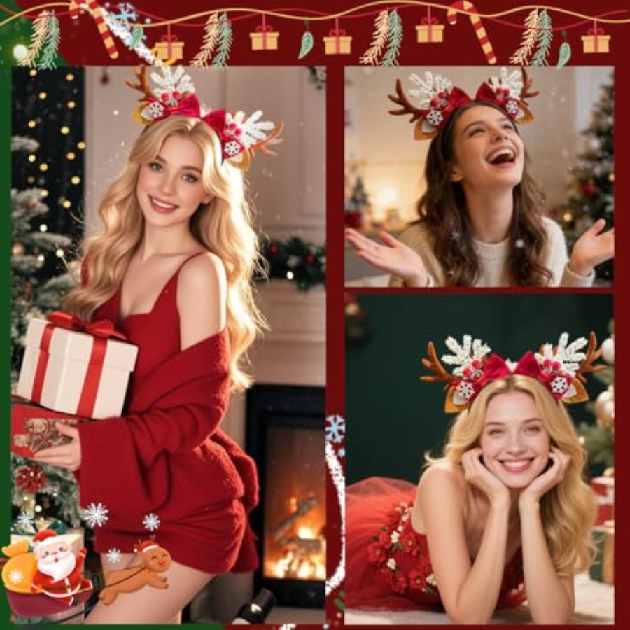 ที่คาดผมคริสต์มาสสุดน่ารักสำหร - Reindeer Antlers Headband บทวิจารณ์และราคา