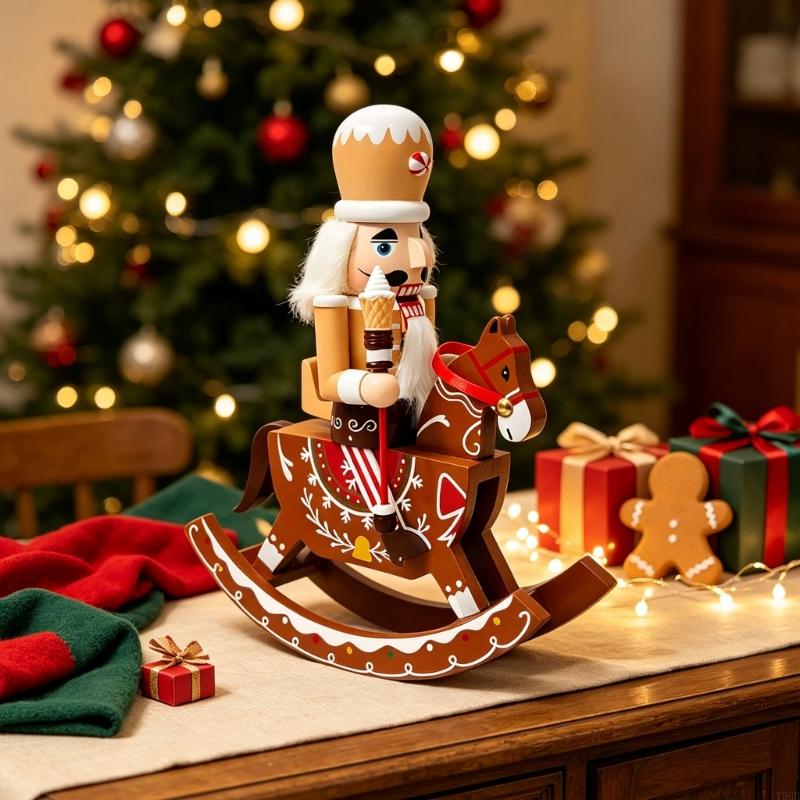 ตุ๊กตาแคร็กเกอร์ไม้บนม้าโยกที่ - Nutcracker Figurine บทวิจารณ์และราคา