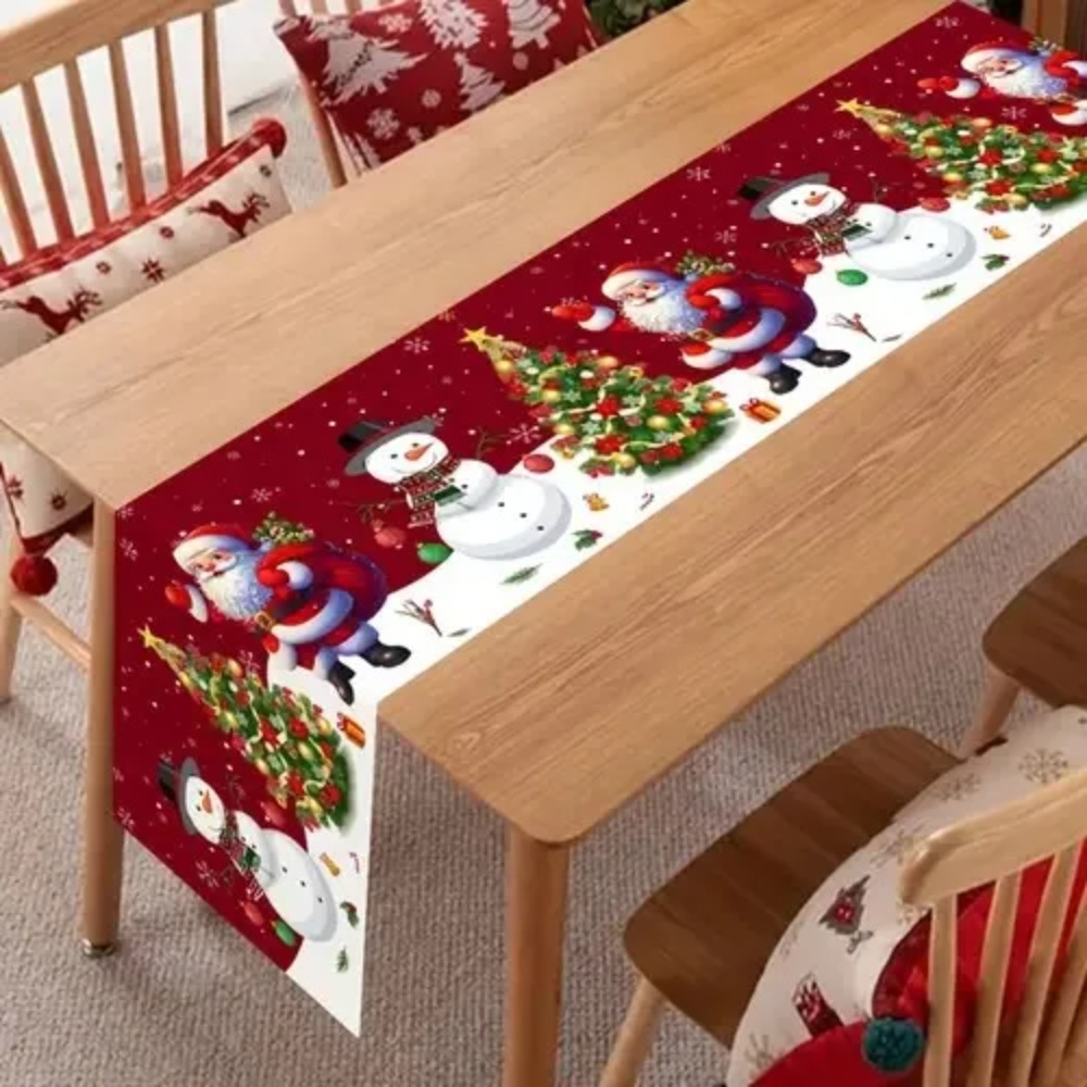 ผ้าปูโต๊ะคริสต์มาสลายซานตาคลอส - Christmas Table Runner บทวิจารณ์และราคา