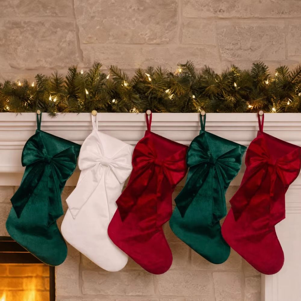 ถุงเท้าคริสต์มาสกำมะหยี่ขนาดให - Christmas Stocking Hanging บทวิจารณ์และราคา