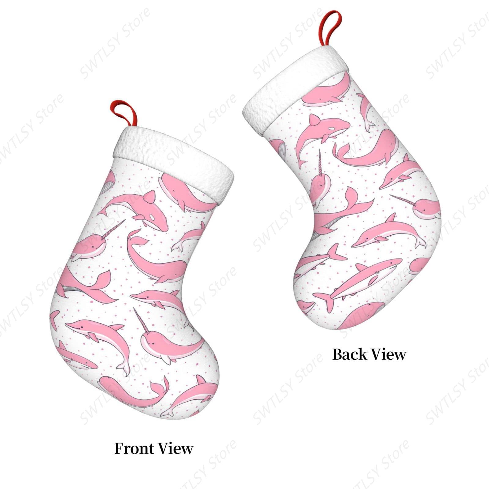 ถุงเท้าคริสต์มาสลายปลาวาฬสีชมพ - Christmas Stocking Hanging บทวิจารณ์และราคา