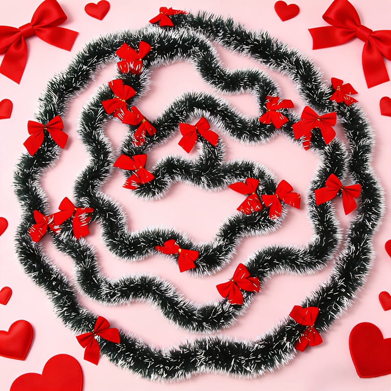พวงมาลัยคริสต์มาสเทียมพร้อมโบว - Tinsel Garland Decoration บทวิจารณ์และราคา