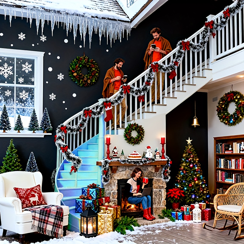 พวงมาลัยคริสต์มาสเทียมพร้อมโบว - Tinsel Garland Decoration บทวิจารณ์และราคา