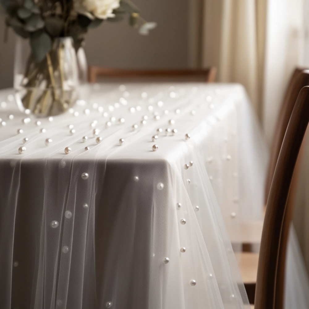 ผ้าปูโต๊ะชีฟองมุก ขนาด 80x300  - Christmas Table Runner บทวิจารณ์และราคา